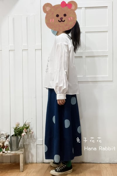 森系娃娃領刺繡棉麻上衣 139452