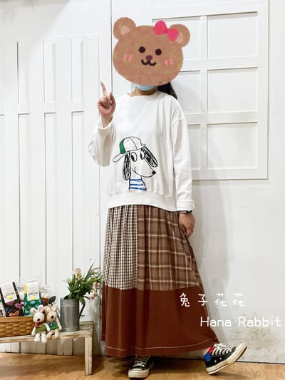 大耳狗印花重磅棉上衣(白) 309091