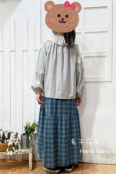 森系拚接蕾絲開襟上衣 124393