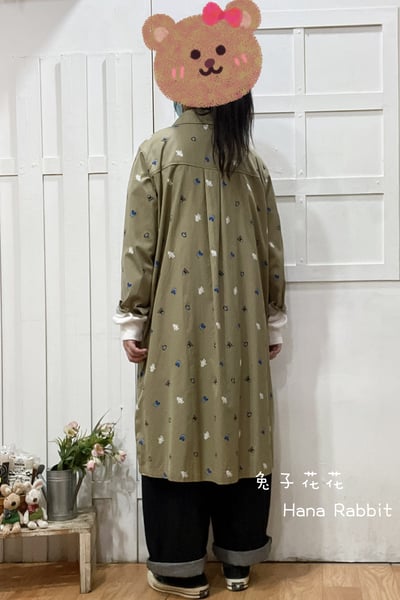 滿版機器人印花開襟長版上衣 161383