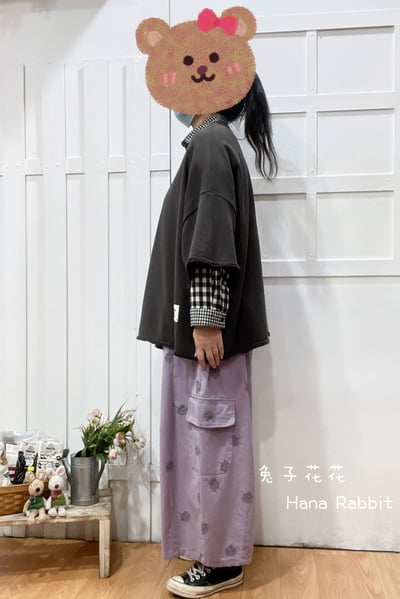 WE家簡約小布標毛圈棉上衣(灰) 143602