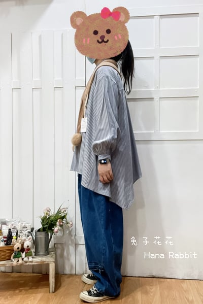 日系不規則條紋開襟衫 193502