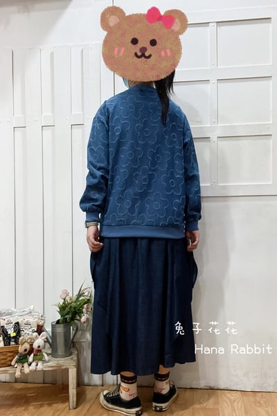 日系原單滿版緹花牛仔上衣(淺) 156613