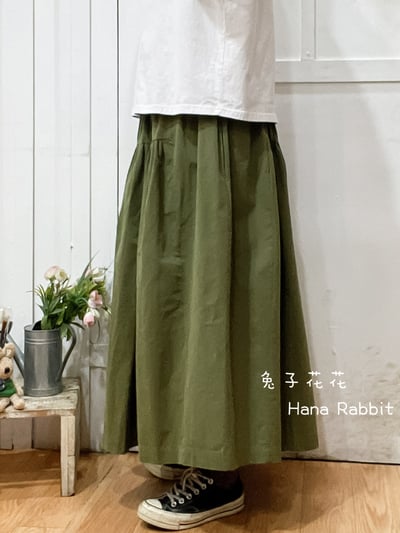 WE家小布標休閒大擺造型裙(綠) 175802
