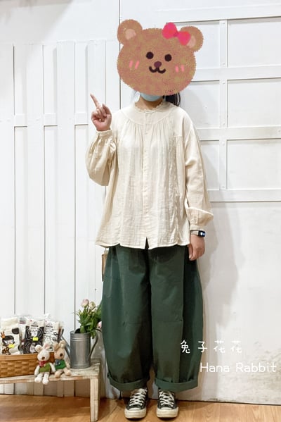 森系蕾絲花邊開襟上衣 137401