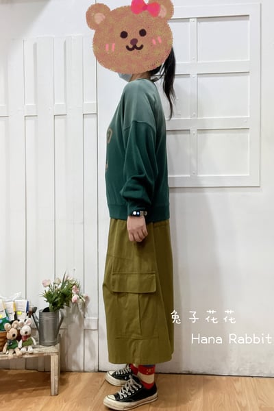 日系字母印花水洗棉大學T(綠) 155832