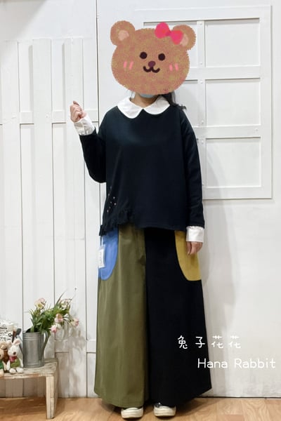 WE家刺繡花拚接蕾絲重磅棉上衣 310011