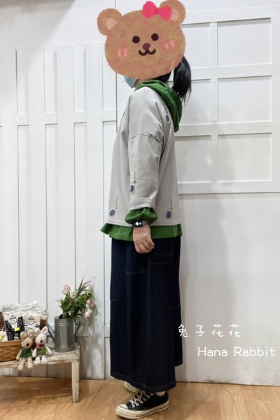 可愛感刺繡小鍋重磅棉上衣(灰) 135712