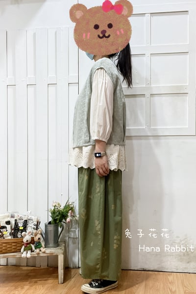 森系甜美蕾絲緹花背心(灰) 155642