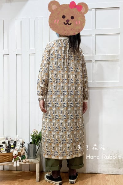 童趣滿版印花開襟洋裝 194243