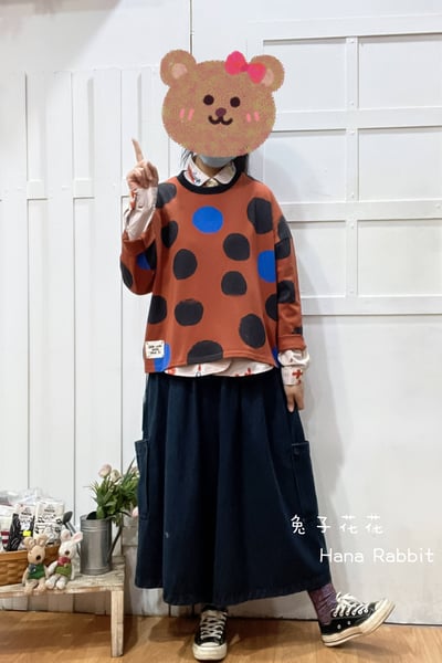 WE家波點印花毛圈棉上衣 191591