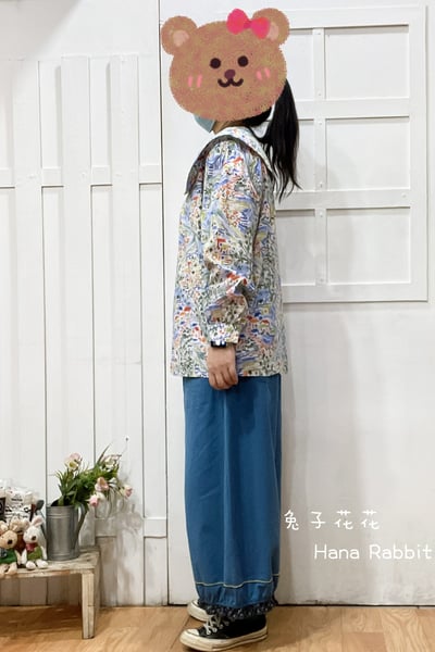 森系大翻領滿版印花開襟上衣 130422