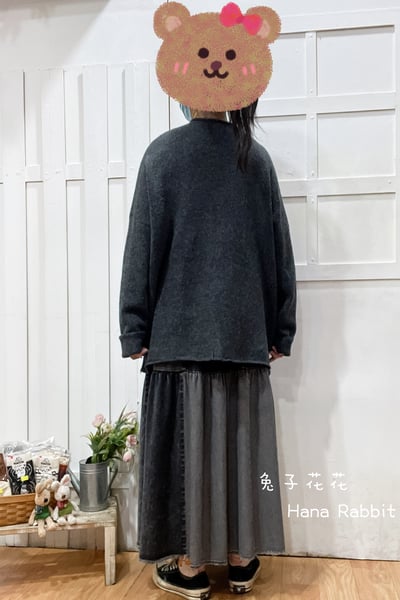 日系親膚捲邊領針織毛衣(深灰) 311173