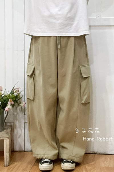 WE家可縮腳加絨工裝造型褲(卡其) 148621
