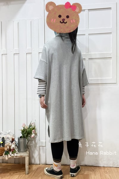 日系簡約高領毛圈棉中長洋裝 211113