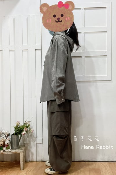 WE家格紋連帽開襟杉(灰綠) 135732