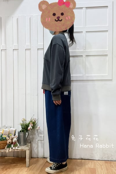 日系不規則拚接毛圈棉上衣(深灰) 153842