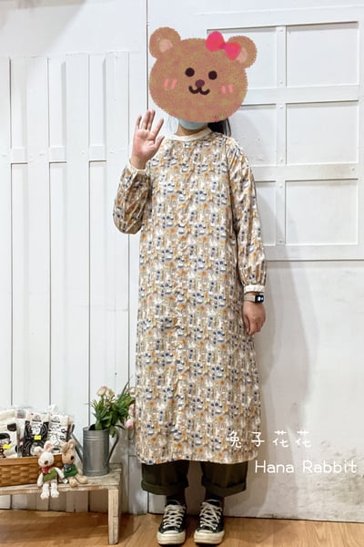童趣滿版印花開襟洋裝 194241