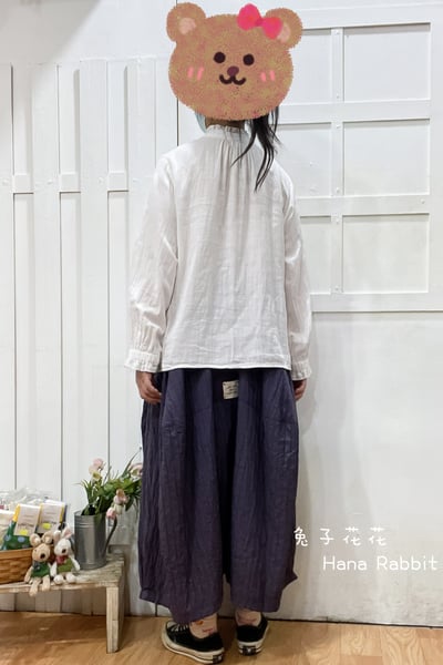 日系原單木耳領開襟上衣(白) 172633