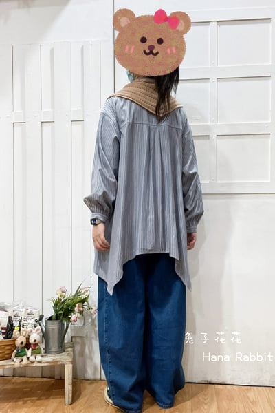 日系不規則條紋開襟衫 193503