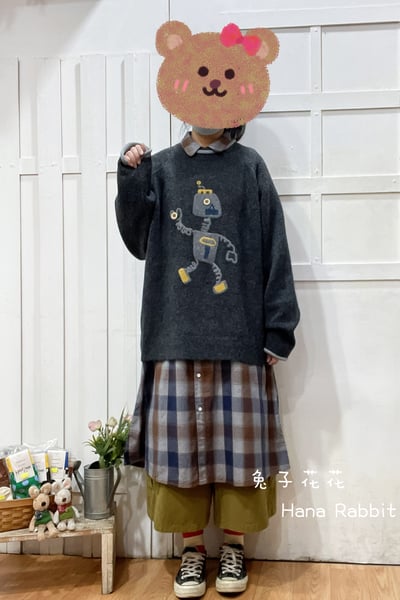 日系可愛感機器人針織毛衣 311171