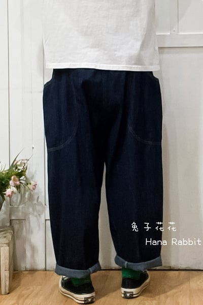 WE家側大口袋丹寧造型褲 194633