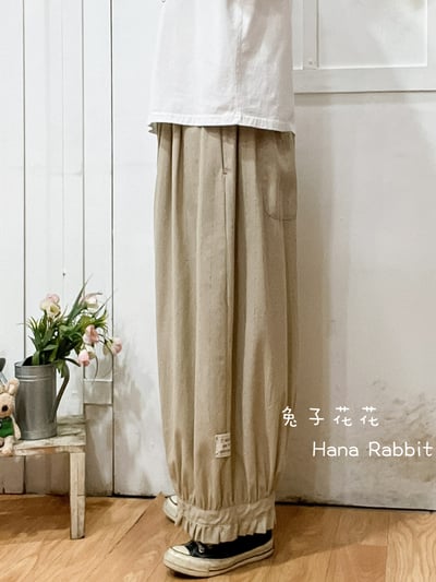 森系闊腿造型花苞褲 136532