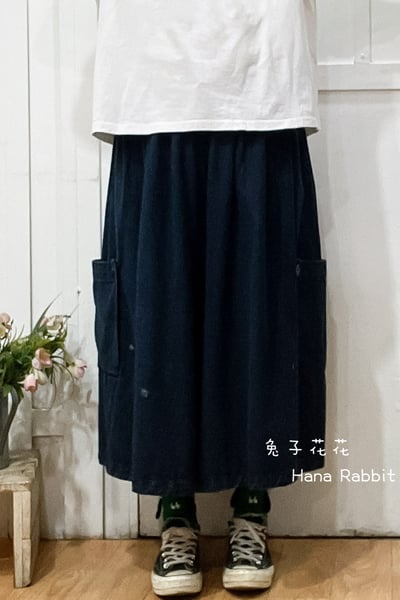 WE家丹寧工裝闊腿寛褲裙 210021