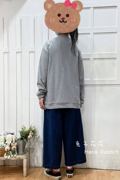 日系假2件毛圈棉大學T(灰) 169543