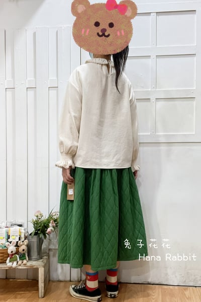 森系甜美翻領棉麻上衣 191663