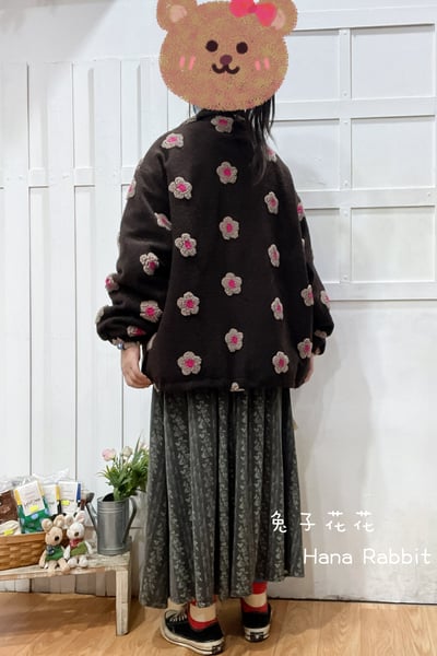 森系小花朵毛呢外套 179823