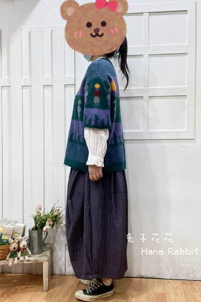 日系復古撞色針織毛衣(綠) 153962