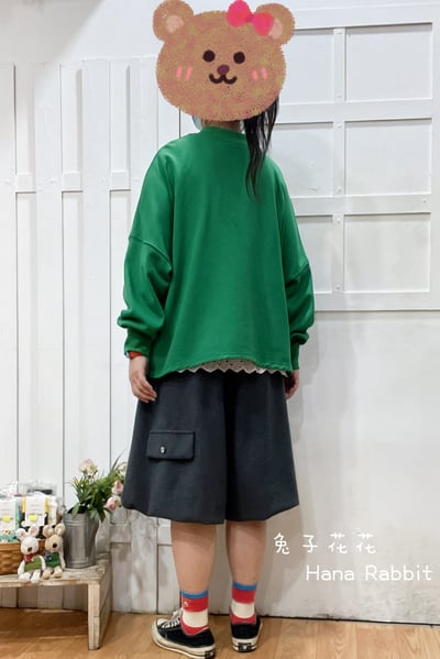 新色到❤❤WE家厭世女印花毛圈棉上衣(綠) 159503