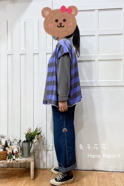 WE家前後2穿條紋毛圈棉背心(紫) 194255