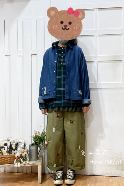 日系刺繡小車車開襟衫 139031