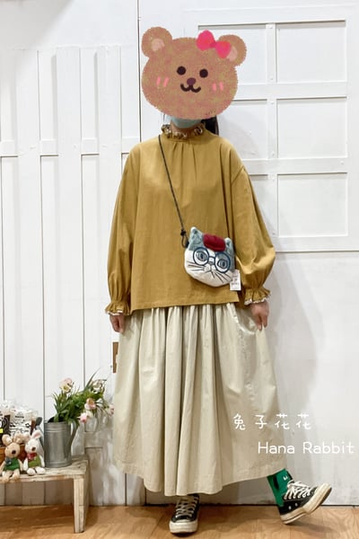 森系木耳領素雅棉麻上衣 174561