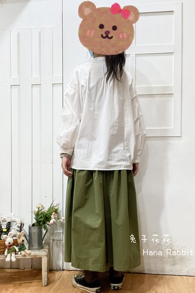 WE家蕾絲花邊寛鬆棉麻上衣 136393