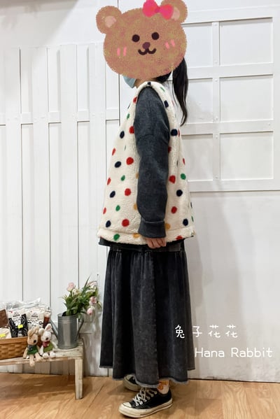 日系甜美羊羔絨2穿背心 177525