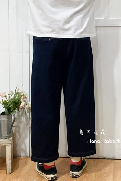 日系刺繡童趣內磨毛丹寧休閒褲 211023