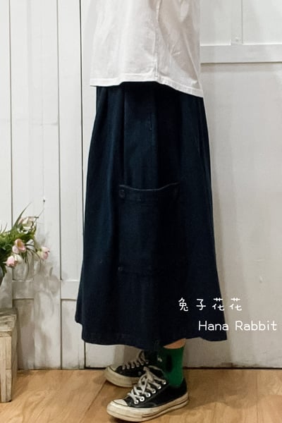 WE家丹寧工裝闊腿寛褲裙 210022