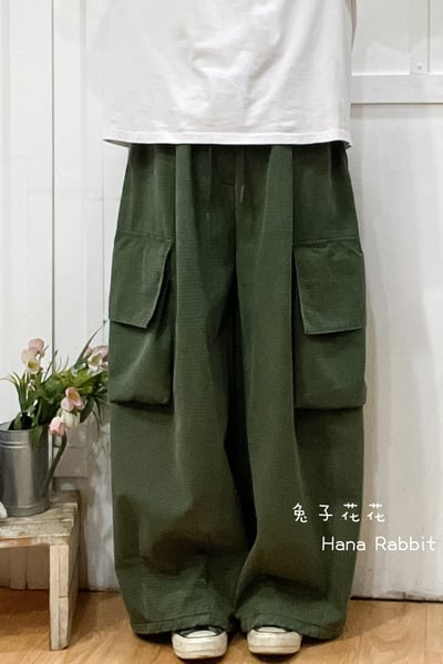 日系復古加絨工裝闊腿造型褲 211281