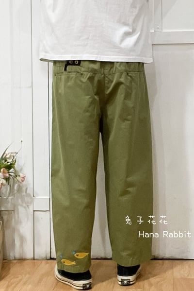 貓和魚簡約棉麻造型褲 164133