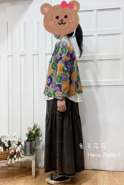 WE家滿版花朵毛圈棉上衣(奶茶) 141502