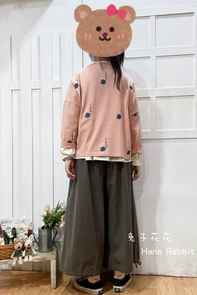 可愛感刺繡小鍋重磅棉上衣(粉) 135713