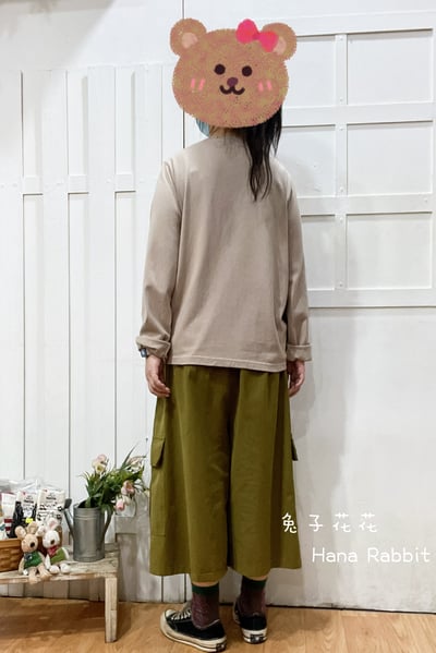 貓與女孩重磅棉上衣(卡其) 163533