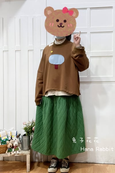 WE家小樹貼布毛圈棉上衣(咖) 154901