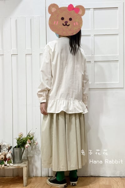 森系刺繡圖騰下荷葉開襟上衣 139453