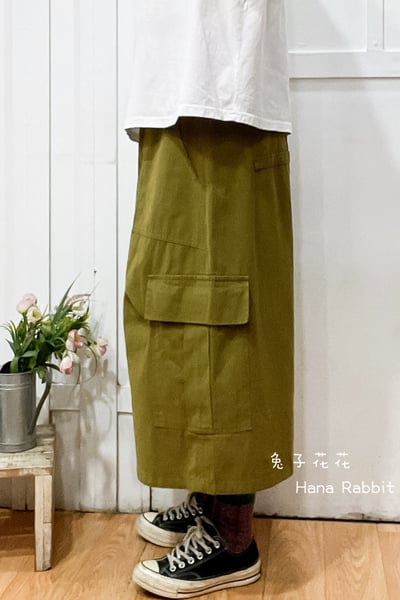 熱賣追加❤❤WE家工裝八分闊腿造型褲(薑黃) 173342