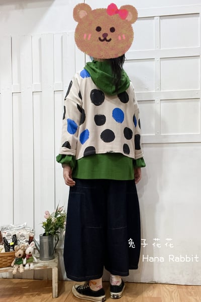 新色到❤❤WE家波點印花毛圈棉上衣 191593