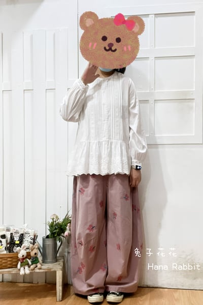 日系不敗款拚接蕾絲開襟上衣(白) 143231